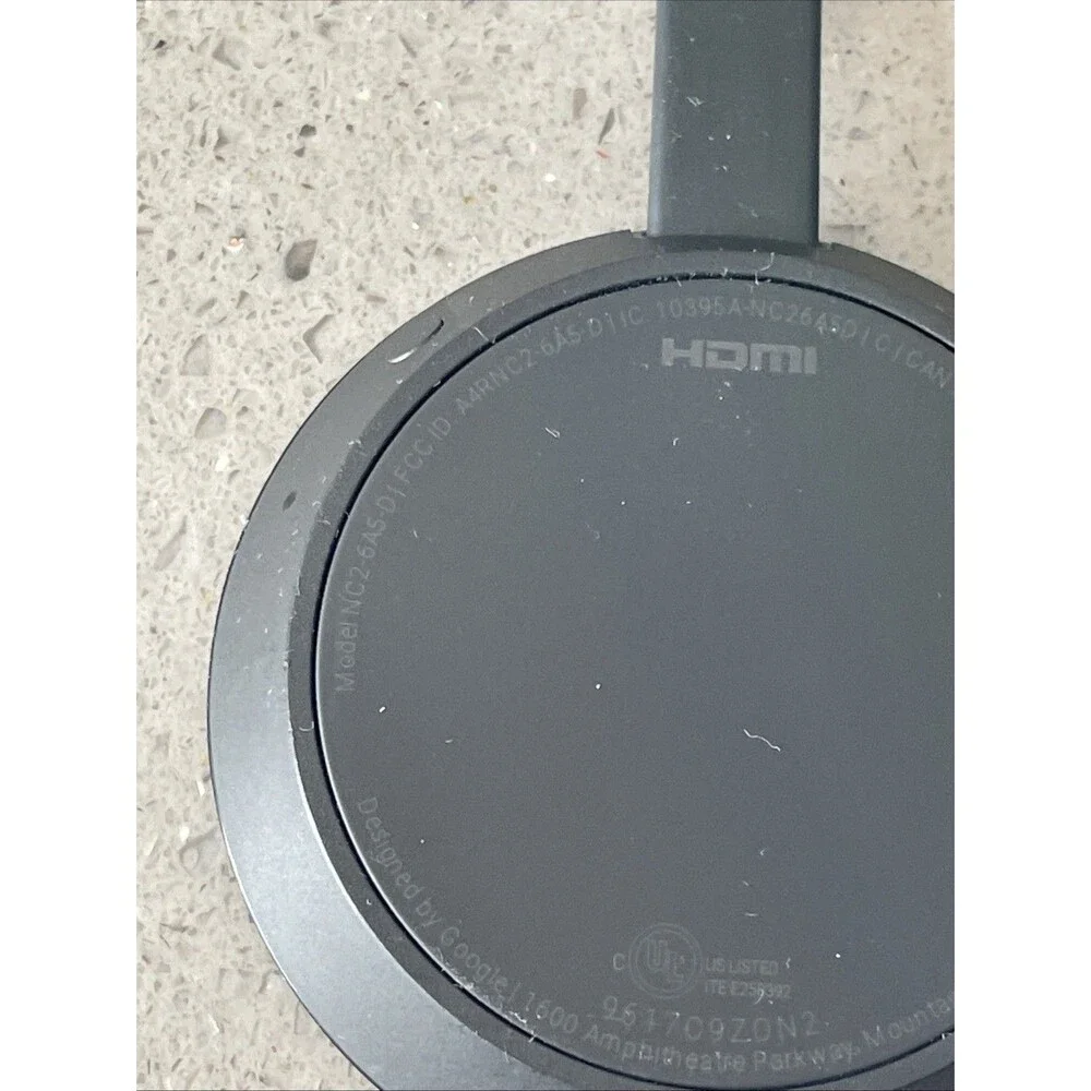 Google Chromecast NC2-6A5-D 2nd Gen HDMI Black 4K WiFi Streaming Media Player